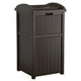 thumbnail image 1 of Suncast Trash Hideaway Outdoor 33 Gallon Garbage Waste Can Bin, Java (2 Pack), 1 of 12