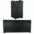 thumbnail image 1 of Suncast Trash Hideaway Outdoor Garbage Bin & 99 Gallon Deck Box w/ Seat, Java, 1 of 5