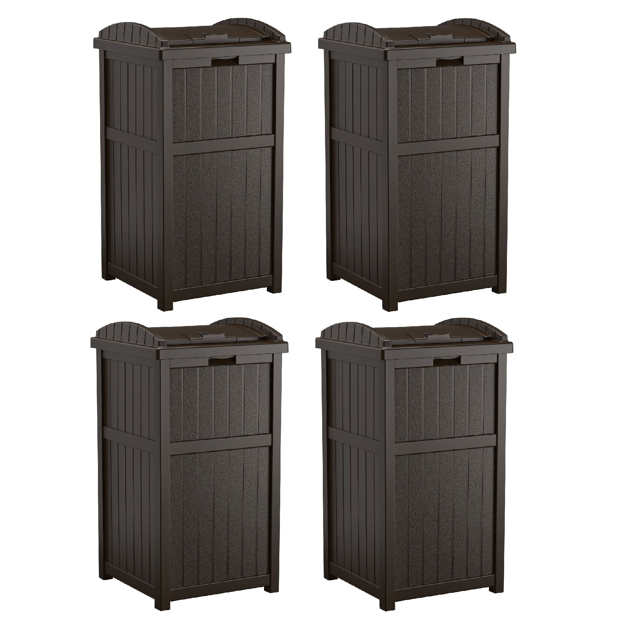 Suncast 30-33 Gallon Deck Patio Resin Garbage Trash Can Hideaway, Taupe (4  Pack), 1 Piece - Fry's Food Stores