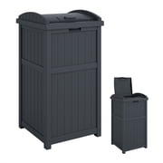 Suncast Trash Hideaway Refuse Container, Outdoor Resin Bin, Cyberspace