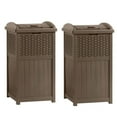 thumbnail image 1 of Suncast Trashcan Hideaway Outdoor 33 Gallon Garbage Waste Bin, Brown (2 Pack), 1 of 8