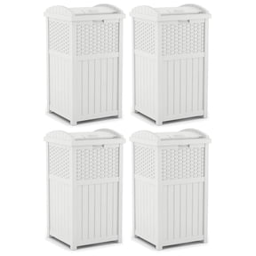 Suncast Trashcan Hideaway Outdoor Commercial 33-Gallon Waste Bin (4 Pack)