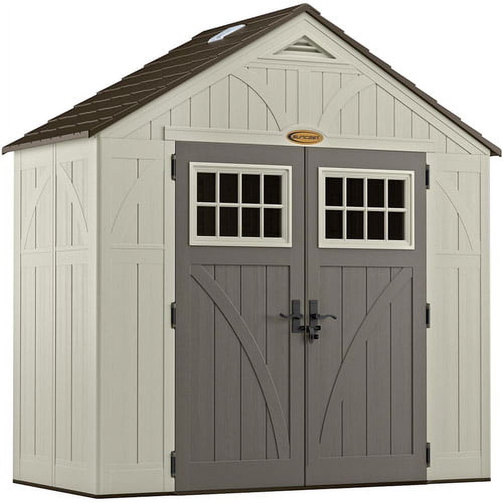 Suncast Tremont® Storage Shed for Backyard, Vanilla, 8'x4', 206 cu