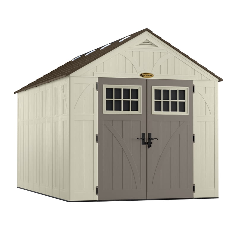 Suncast 8' x 13' Heavy-Duty Resin Tremont Storage Shed, Sand