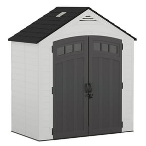 Suncast Vista 7 ft. x 4 ft. Resin Vertical Peak Storage Shed with Floor Kit