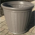 thumbnail image 1 of Suncast Willow 18" Round x 15.75" H Gray Resin Wicker Planter, 1 of 2