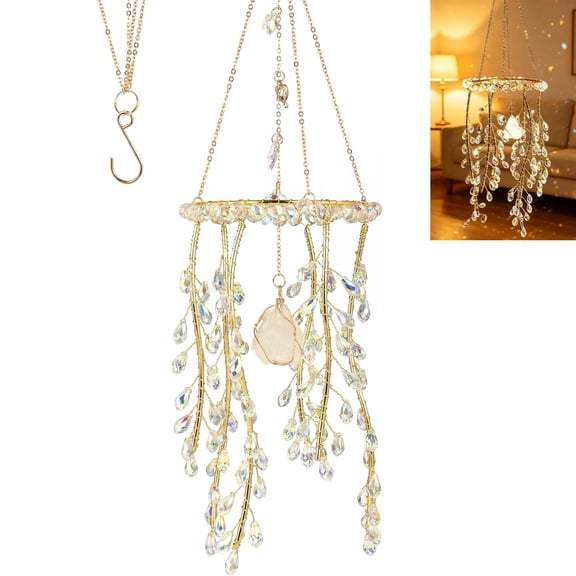 Suncatcher, 1 Pc, Crystal Prism with Clear Quartz - Hanging Rainbow Maker for Window, Home, Garden, Patio