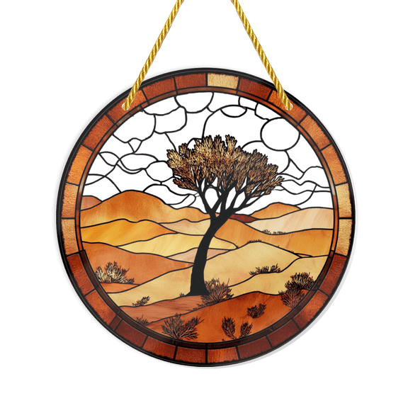 Suncatcher, Acrylic Colored Suncatcher, Transparent Double-Sided UV HD Printing 1pc 8X8 inch Suncatcher Op Art Mesmerizing Desert Monkey Colored Window Wall Hanging Decorations