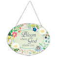 thumbnail image 1 of Dicksons Bloom Where God Plans You Floral 9 inch Glass Sun Catcher with Suction Cup, 1 of 3