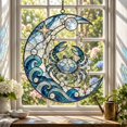 Suncatcher Cancer Zodiac Moon Crab, Acrylic Blue Lunar Hanging for ...