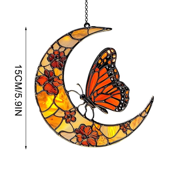 Suncatcher Pendant Orange Floral Suncatcher Window Decoration Garden Decoration