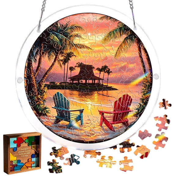Suncatcher Puzzle Acrylic Puzzles Window Hanging 7.4 Inch Acrylic Puzzles Garden for Mom Birthday Home