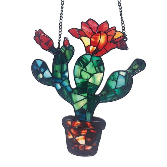 Acrylic Flower Suncatchers, Stained Glass Window Hanging Sun Catcher - Colorful Decorative Ornaments for Home Window Art, Perfect for Adding Beauty and Light to Any Space