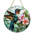 thumbnail image 1 of Suncatcher Stained Glass Cardinal Window Wall Hanging Ornament 6 inch Colorful Hand Painted Glass Panel Decor for Home Garden Patio, 1 of 2