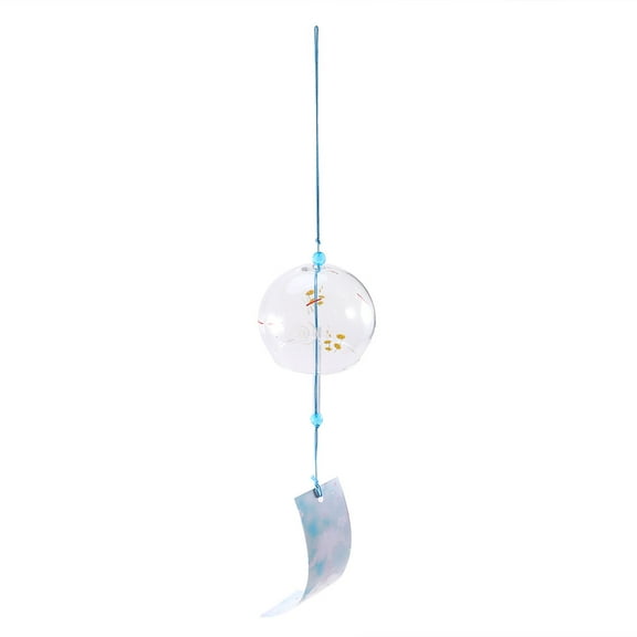 BESTOYARD Transparent Japanese Style Glass Wind Chimes Hanging Decorative Wind Bell for Home