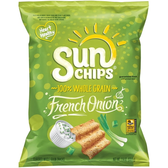 Sunchips French Onion Whole Grain Snacks 1.875 Ounce Plastic Bag