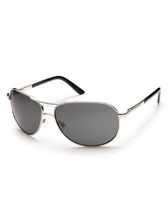 Optics Aviator Polarized Sunglasses (SILVER/GRAY POLARIZED POLYCARBONATE)