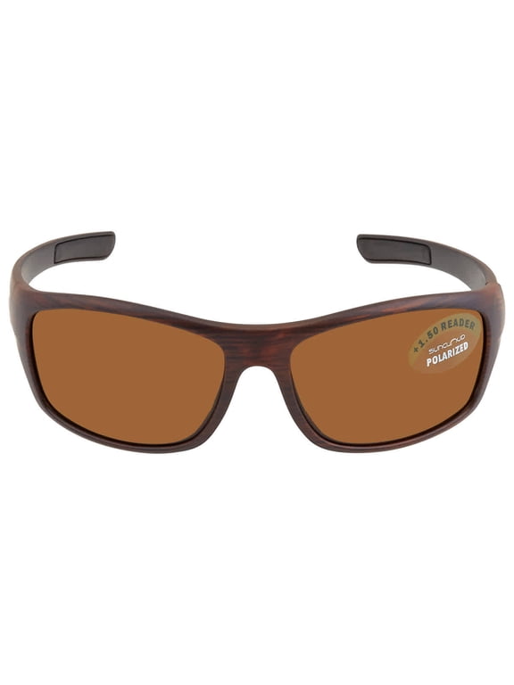 Cover Bi-Focal Reader 1.50 Polarized Brown Wrap Unisex Sunglasses S-CVR PPBRBB 64 1.50
