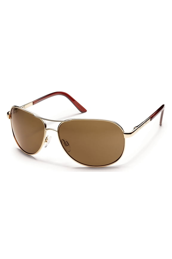 Aviator Sunglasses-Gold-Polarized Brown