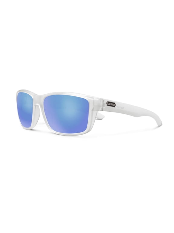 Optics Mayor Sunglass Matte Crystal + Polarized Blue Mirror Lens