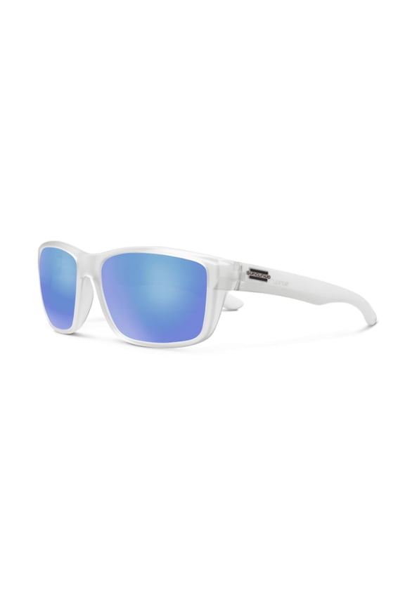 Optics Mayor Sunglass Matte Crystal + Polarized Blue Mirror Lens