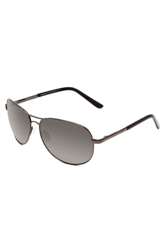 Pilot Bi-Focal Sunglasses in Gun-Metal +1.50