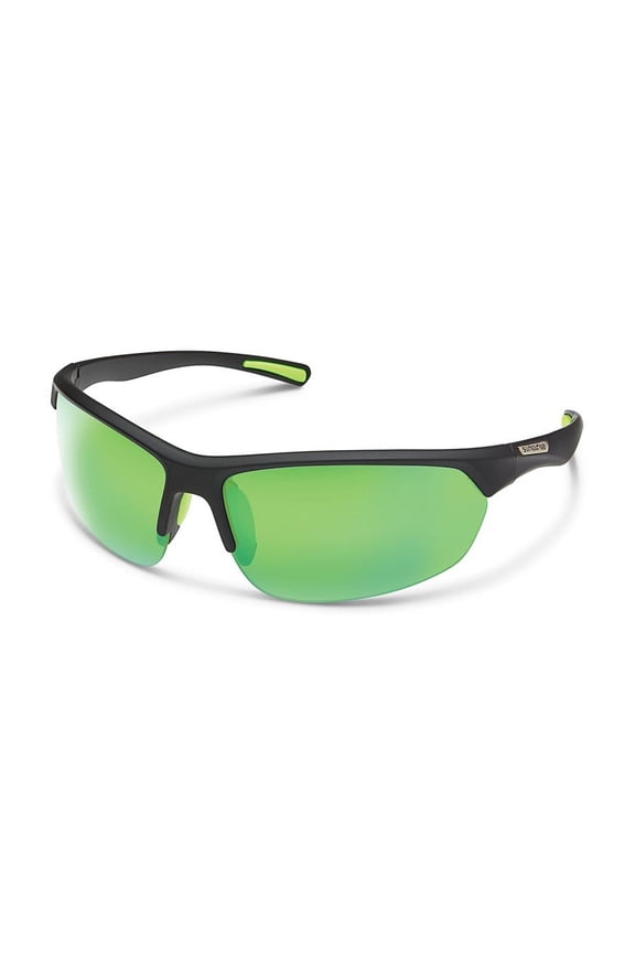 Slice Sunglasses Matte Black | Green Mirror