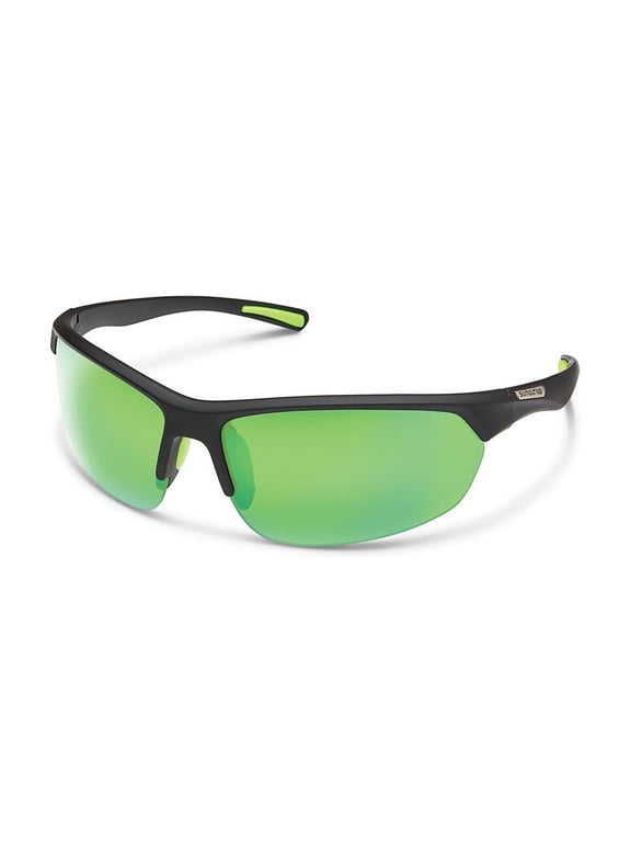 Slice Sunglasses Matte Black | Green Mirror
