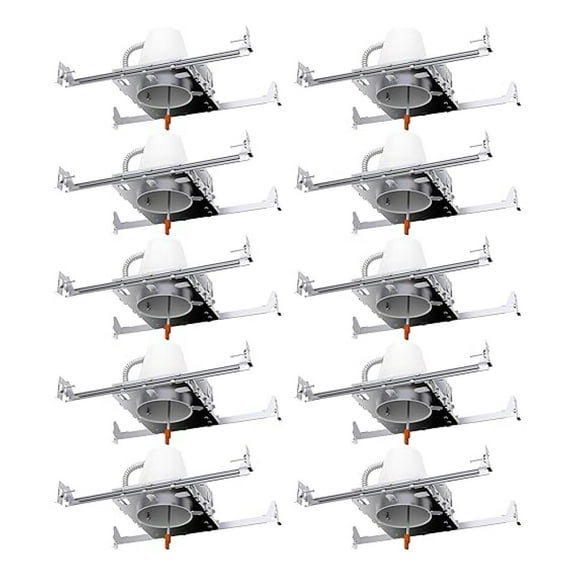 Sunco 10 Pack 4 Inch Can Lights Housing New Construction, Recessed Can Housing for Ceiling, Hard Wired, TP24 Connector, 120-277V, Air Tight Steel, IC Rated, Easy Install UL.