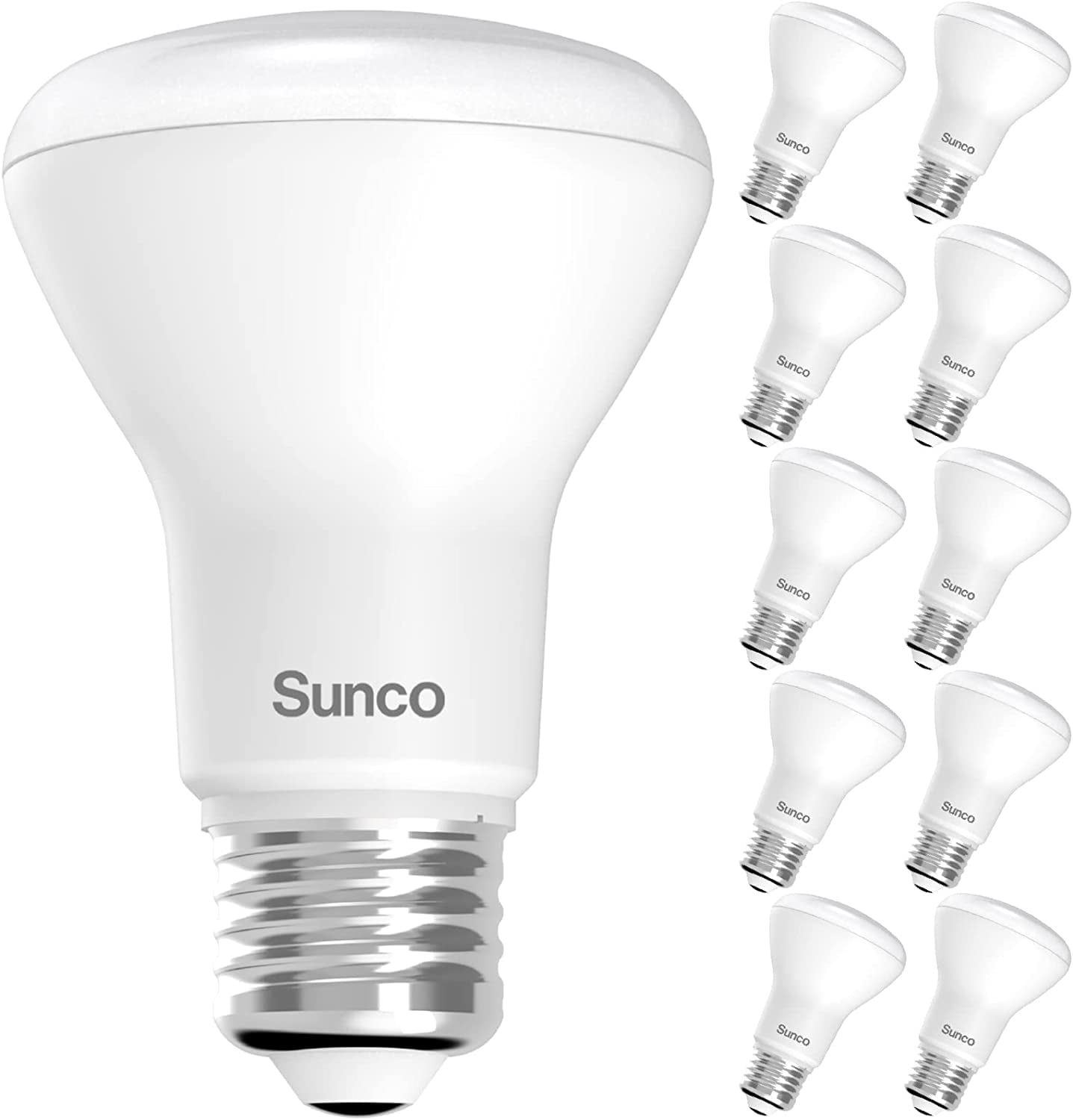 Sunco 10 Pack BR20 LED Bulbs Indoor Flood Light R20 Dimmable CRI93