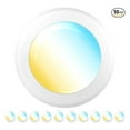 thumbnail image 1 of Sunco 10 Pack LED Disc Lights Ceiling 6 Inch, Flush Mount Disk Light, Recessed Can Lighting, 1050 LM, 15W (75W Equivalent), Selectable CCT 3000K/4000K/5000K/6000K/6500K, Dimmable, Damp Rated ETL, 1 of 7