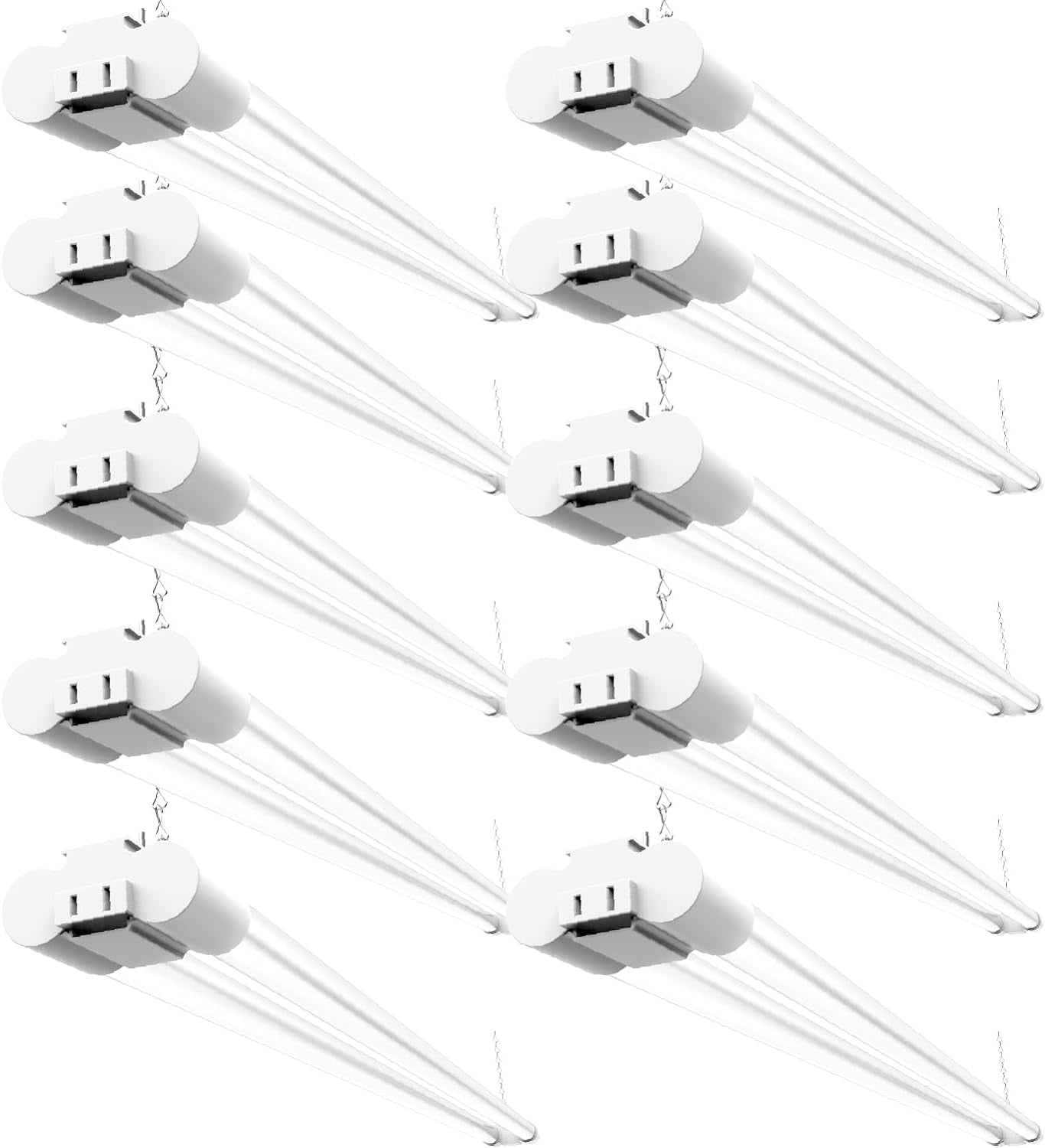 Sunco 10 Pack LED Shop Lights for Workshop 4FT, Linkable Garage Lighting, 4500 LM, 40W (150W Equivalent), 6000K Daylight Deluxe, Surface + Suspension Mount, 48 Inch Integrated Fixture, White.
