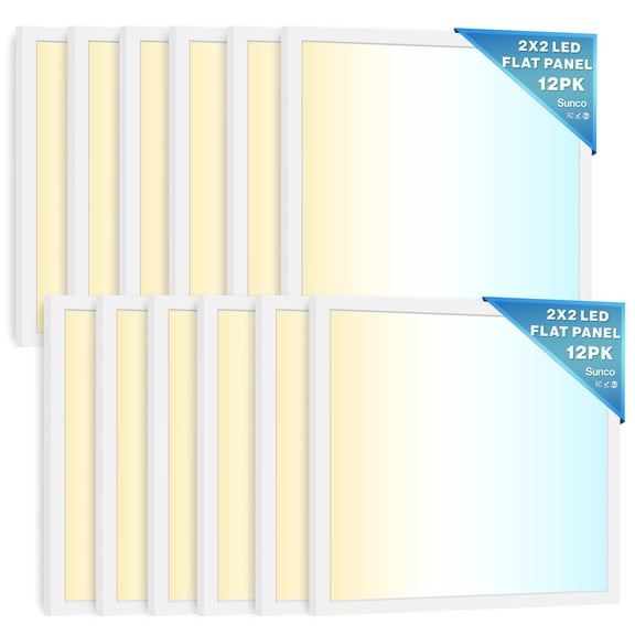 Sunco 12 Pack 2x2 LED Flat Panel Lights, 3CCT Selectable, 30-40W, Dimmable