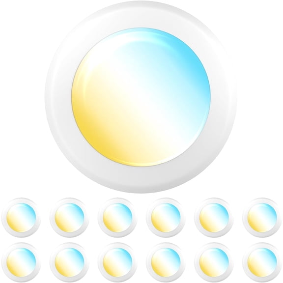 Sunco 12 Pack LED Disc Lights Ceiling 6 Inch, Flush Mount Disk Light, Recessed Can Lighting, 1050 LM, 15W (75W Equivalent), Selectable CCT 3000K/4000K/5000K/6000K/6500K, Dimmable, Damp Rated ETL