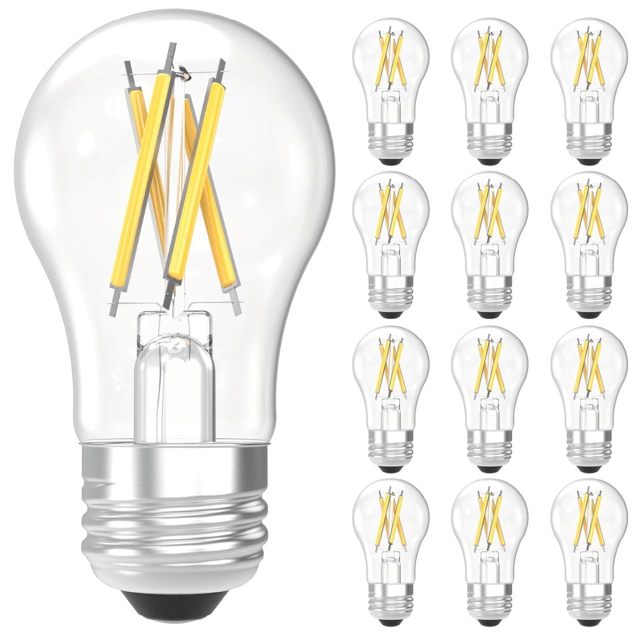 Sunco 12 Pack A15 Light Bulb LED, Edison Style Bulb, Dimmable Vintage Filament Lighting, 800 LM, 7W (60W Equivalent), 3000K Warm White, E26 Medium Base, Wet Rated UL