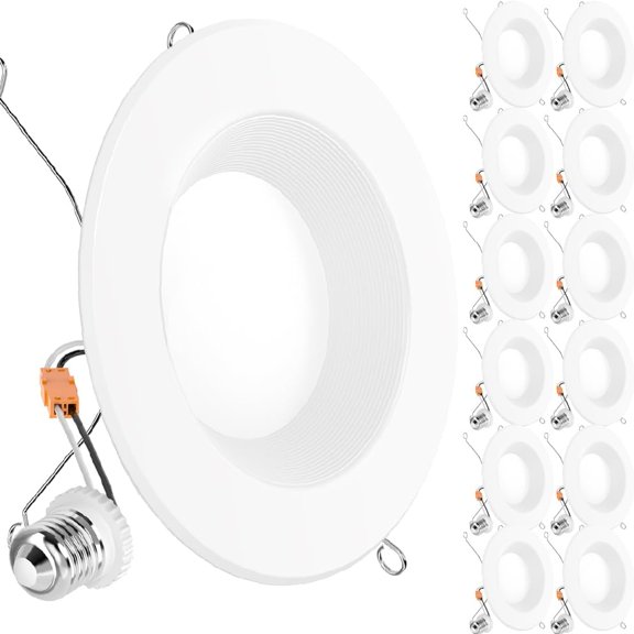Sunco 12 Pack LED Recessed Lighting 6 Inch, LED Can Lights Retrofit Lighting Downlight, 965 LM, 4000K Cool White, Dimmable, Baffle Trim, 13W=120W, 50000 Lifetime Hours, Damp Rated UL.