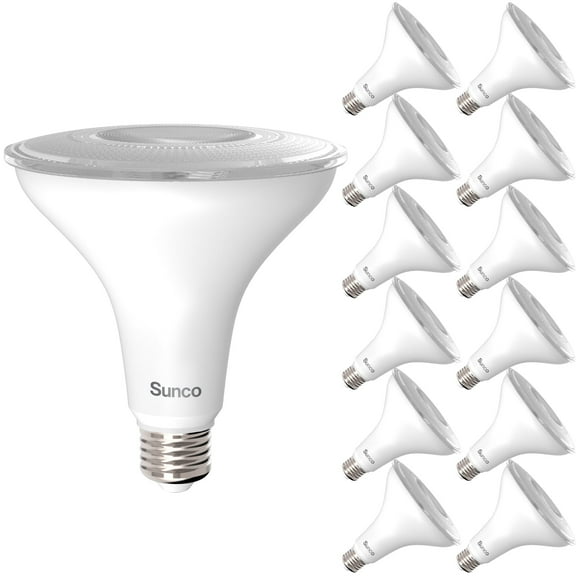 Sunco 12 Pack Outdoor Flood Light Bulb LED PAR38, Exterior Spotlight Bulbs, Weatherproof, 1050 LM, 13W (100W Equivalent), 5000K Daylight, Wet Rated, Dimmable, E26 Base UL