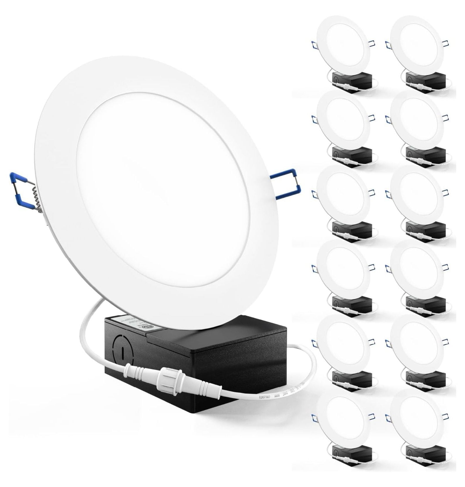 Sunco 12 Pack Recessed Lighting 6 Inch LED, Canless Ceiling Lights Slim with Junction Box, 850 LM, 14W (100W Equivalent), 2700K Soft White, Dimmable, Wafer Thin, 50000 Hours ETL.
