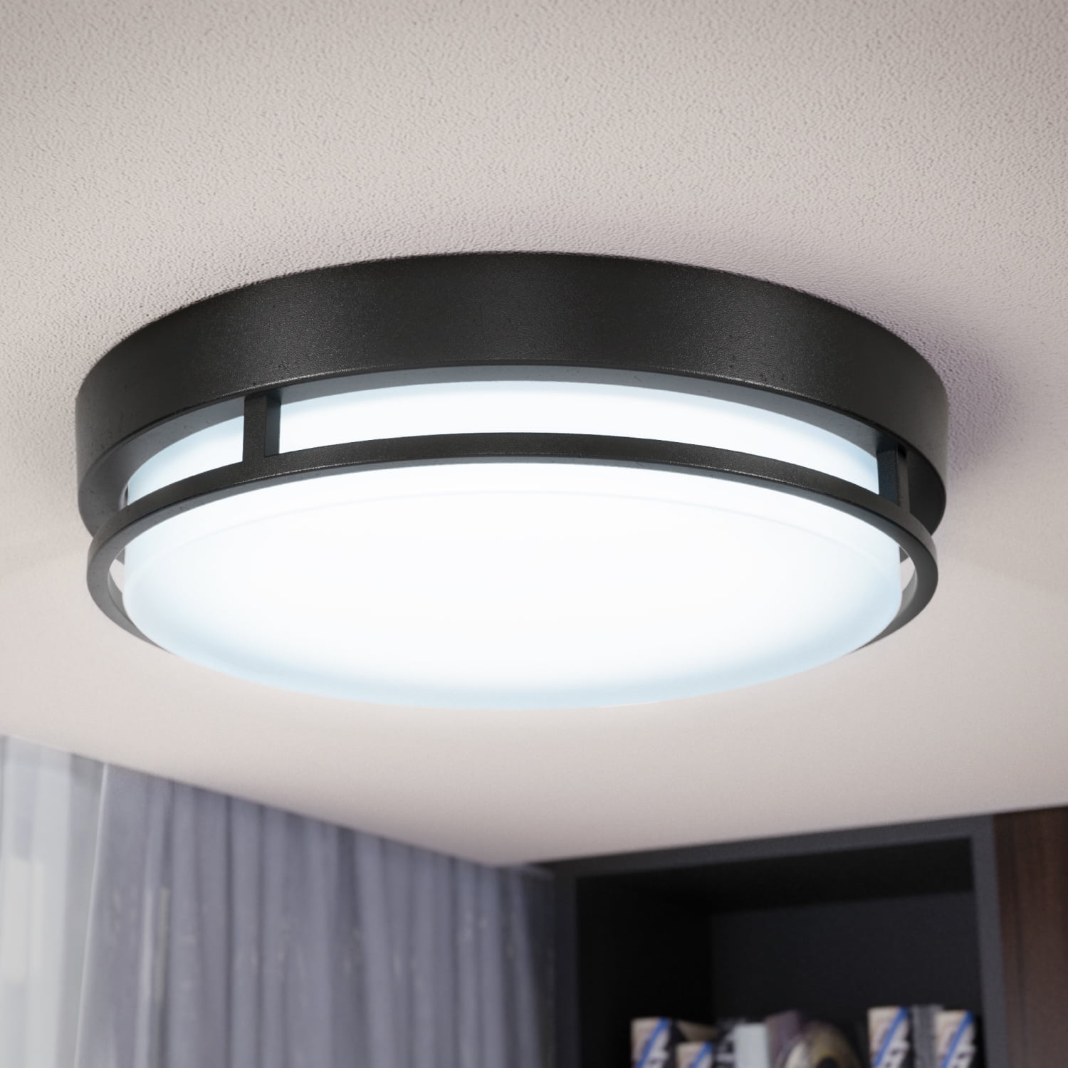 Sunco 13 Inch LED Ceiling Mount Light Fixture, Close to Ceiling Round Flat Light, 21W, 1200 LM, Selectable CCT 2700K/3000K/4000K/5000K/6000K, Dimmable, Hardwired ETL