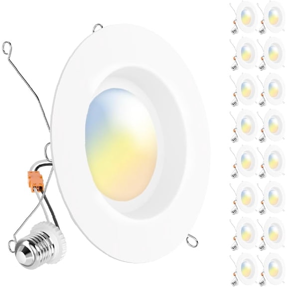 Sunco 16 Pack 6 Inch LED Can Lights, Retrofit Recessed Lighting, Smooth Trim, 965 LM, 13W (75W Equivalent), Selectable CCT 2700K/3000K/3500K/4000K/5000K, Dimmable, Damp Rated UL.