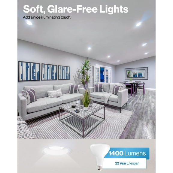 Sunco 16 Pack BR40 LED Light Bulbs 3000K Warm White, Indoor Flood Lights, Recessed Can Light Bulb, 1400 LM, 17W (100W Equivalent), Dimmable, E26 Base, for Home, Bedroom, Kitchen UL