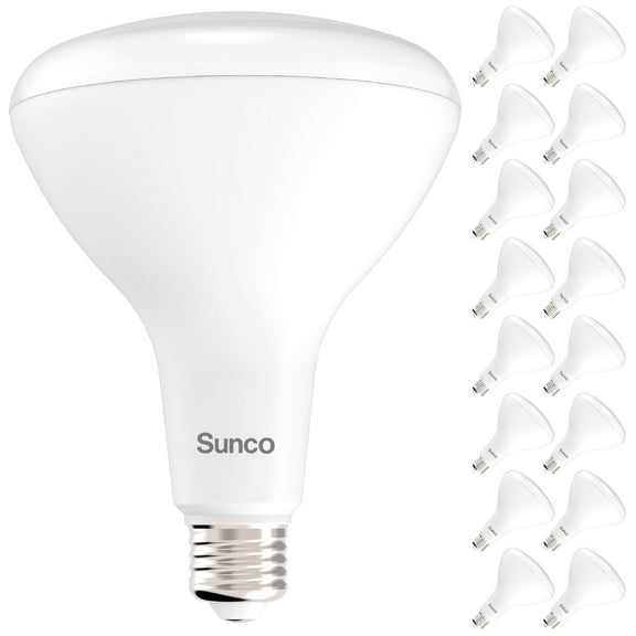 Sunco 16 Pack BR40 LED Light Bulbs, Indoor Flood Lights, Recessed Can Light Bulb, 1400 LM, 17W (100W Equivalent), 5000K Daylight, Dimmable, E26 Base, for Home, Bedroom, Kitchen UL