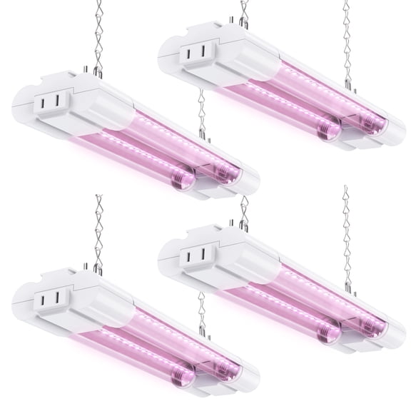 Sunco 1ft Grow Light LED, 10W, Full Spectrum, for Seed Starting, Seedling, Indoor Plants, Plug in Suspended Fixture, Link Up to 16, Inline Switch, ETL 4 Pack