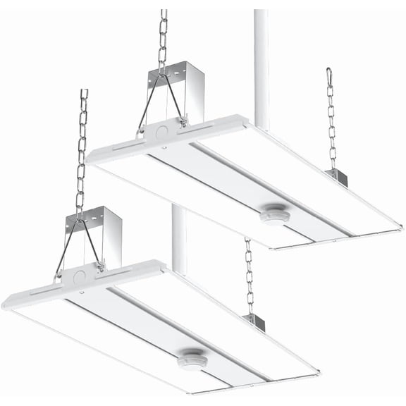 Sunco 2 Pack 2FT LED Linear High Bay Shop Light, 5000K Daylight, 85W, 12000 LM, 120-277V, Dimmable 0-10V, Hanging Light for Warehouse/Garage, Commercial Grade, IP20 Rated - UL, DLC Listed.