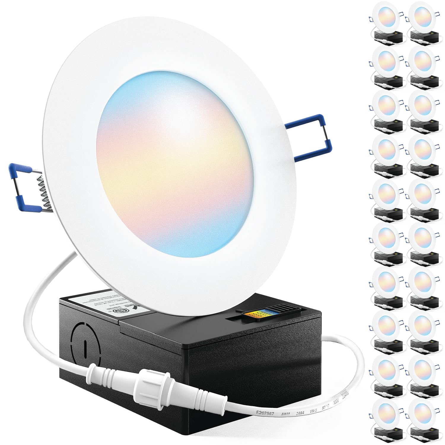 Sunco 20 Pack 4 Inch LED Recessed Lights, Canless Ceiling Light Slim ...