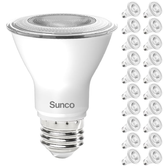 Sunco 20 Pack PAR20 LED Flood Light Bulb, High Output 800 Lumens, 50W Equivalent 8W, Soft White 2700K, E26 Base, Dimmable, CRI 80+, Wet Rated, for Track Lighting Recessed Can Accent Indoor Outdoor,