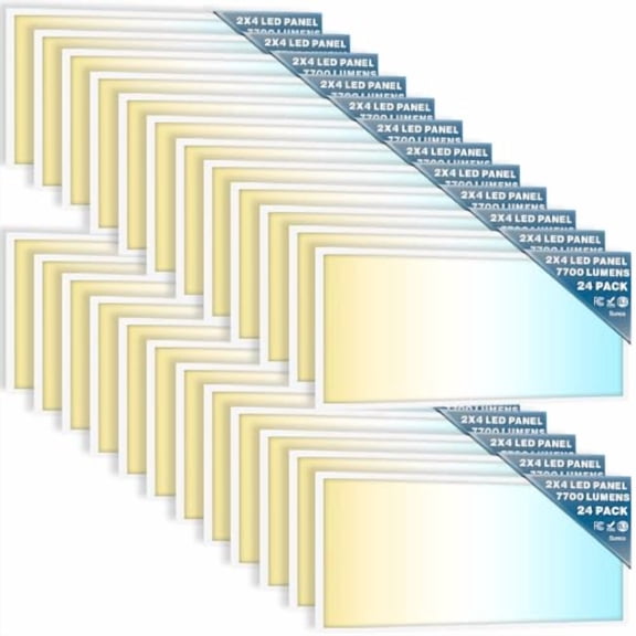 Sunco 24 Pack 2x4 LED Flat Panel Lights, 3CCT Selectable, 40-60W, Dimmable