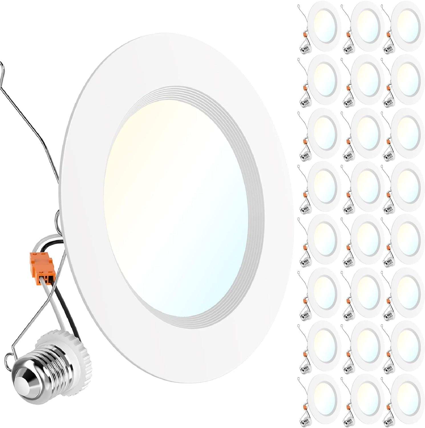 Sunco Lighting 4 Pack 6 Inch Canless Slim Recessed Ceiling Light - Dimmable LED Downlight Kit