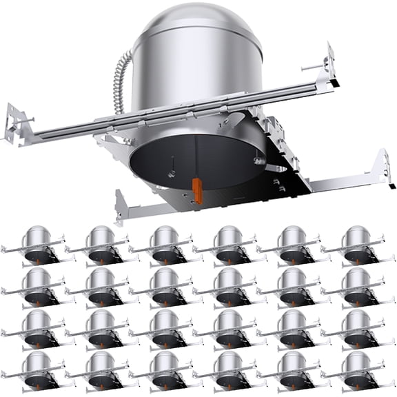 Sunco 24 Pack 6 Inch Recessed Lighting Housing Can, New Construction Air Tight Ceiling Cans, 120-277V,Hard Wired, TP24 Connector, Easy Install, IC Rated UL