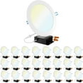 thumbnail image 1 of Sunco 24 Pack 8 Inch Ultra Thin LED Recessed Canless Smooth Trim Wafer Thin Indoor Ceiling Lights Slim Selectable 2700K/3000K/4000K/5000K/6000K Dimmable 14W 1350 Lumens with Junction Box, 1 of 7